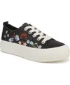 Blowfish Malibu Sadie-sun Platform Sneaker In Black.multi Embroidered Twill Fabric