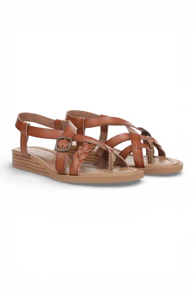 Blowfish Malibu Women's Scotch Tan Micro Wedge Strappy Sandals - April In Brown