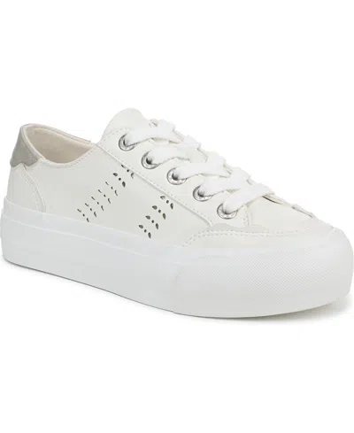 Blowfish Malibu Women's Shade Lace Up Platform Sneakers In White Faux Leather