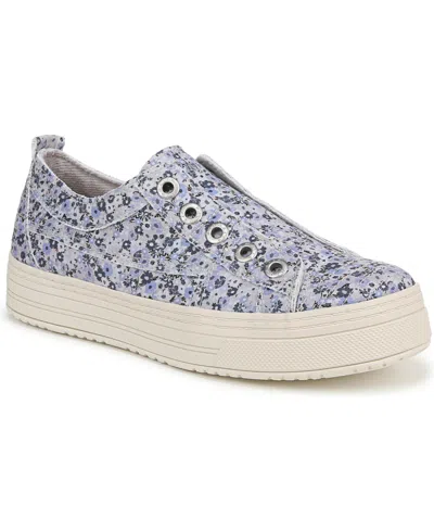 Blowfish Malibu Women's Super Play Slip On Platform Sneakers In Blue Floral Fabric