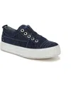 Blowfish Malibu Women's Super Play Slip On Platform Sneakers In Indigo Washed Linen