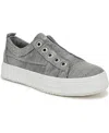 Blowfish Malibu Women's Super Play Slip On Platform Sneakers In Raindrop Grey Washed Linen