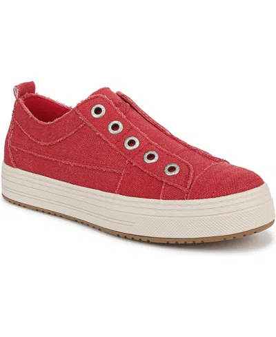 Blowfish Malibu Women's Super Play Slip On Platform Sneakers In Red Canvas
