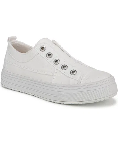 Blowfish Malibu Women's Super Play Slip On Platform Sneakers In White Canvas
