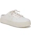 Blowfish Malibu Women's Super Slide Mule Platform Sneakers In White Twill Fabric