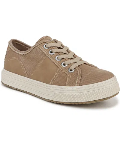 Blowfish Malibu Women's Super-smile Lace Up Platform Sneakers In Desert Khaki Canvas