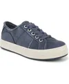 Blowfish Malibu Women's Super-smile Lace Up Platform Sneakers In Newport Blue Canvas