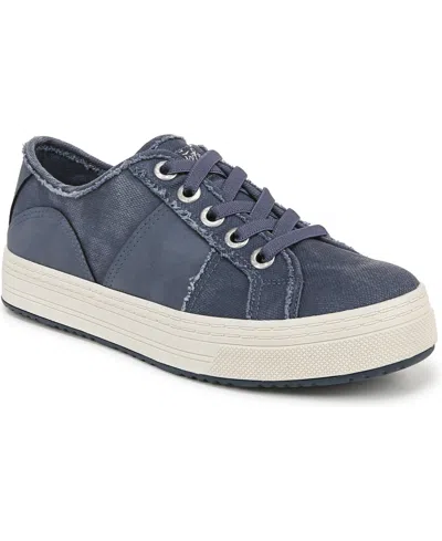 Blowfish Malibu Women's Super-smile Lace Up Platform Sneakers In Newport Blue Canvas