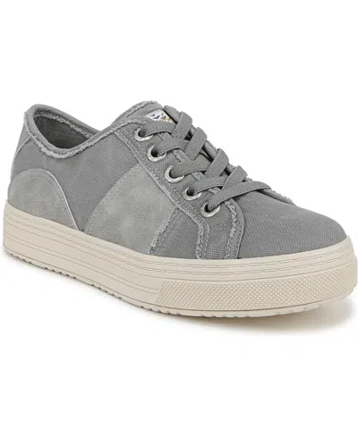 Blowfish Malibu Women's Super-smile Lace Up Platform Sneakers In Raindrop Grey Canvas