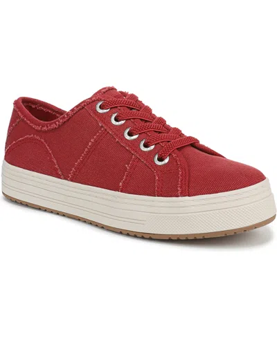 Blowfish Malibu Women's Super Smile Lace Up Platform Sneakers In Red Canvas