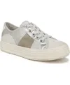 Blowfish Malibu Women's Super Smile Lace Up Platform Sneakers In Silver Faux Leather,faux Suede