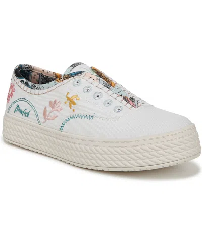 Blowfish Malibu Women's Super Sweet Slip On Platform Sneakers In White Twill Fabric