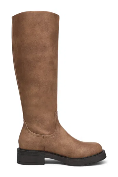 Blowfish Malibu Women's Tan Faux Leather High Riding Boots - Venice Tall In Multi