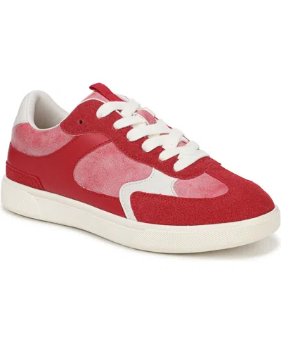 Blowfish Malibu Women's Tastic Lace Up Sneakers In Red Faux Leather,faux Suede