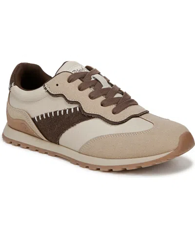 Blowfish Malibu Women's Valley Round Toe Lace Up Sneakers In Cream,chocolate Faux Leather,fabric