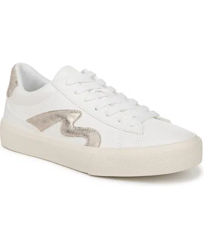 Blowfish Malibu Women's Vice Lace Up Platform Sneakers In White,gold Faux Leather