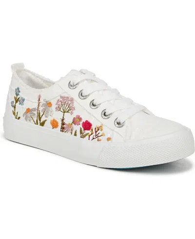 Blowfish Malibu Women's Vivid Lace Up Platform Sneakers In White Canvas