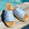 Blowfish Marshlo Rope Wedge Sandal In True Blue Denim In Multi