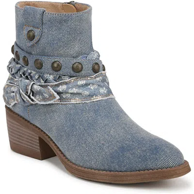 Blowfish Rally Womens Denim Block Heel Cowboy, Western Boots In Multi