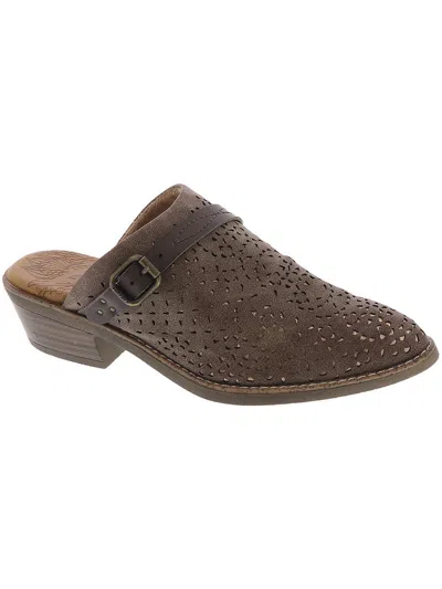 Blowfish Super-b Womens Faux Leather Slip On Mules In Brown