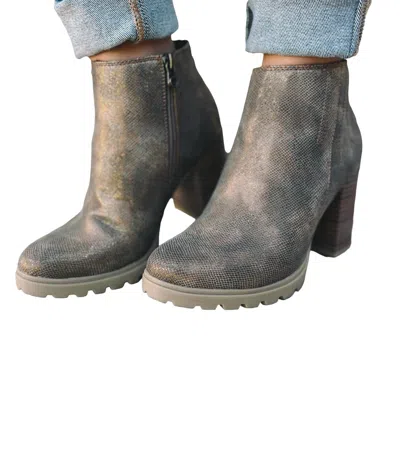 Blowfish Walker Bootie In Bronze Roller Reptile In Multi