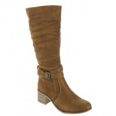 Blowfish Women Binda Heeled Boots In Rust Oiled Vegan Suede In Pattern