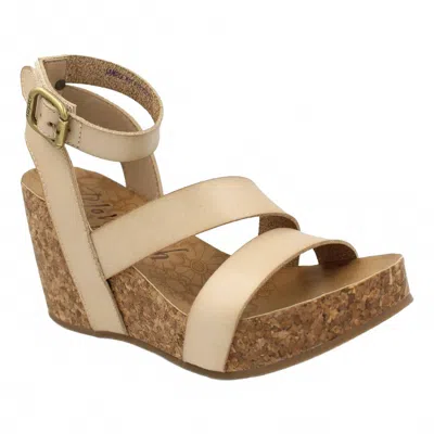 Blowfish Women's Hecta Wedge Sandal In Cashew Dyecut In Burgundy