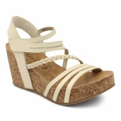 Blowfish Women's Mandy-b Wedge Sandal In Whitesand In Multi
