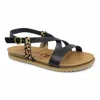 BLOWFISH WOMEN'S MERCURY SANDAL IN BLACK/LEOPARD PRINT