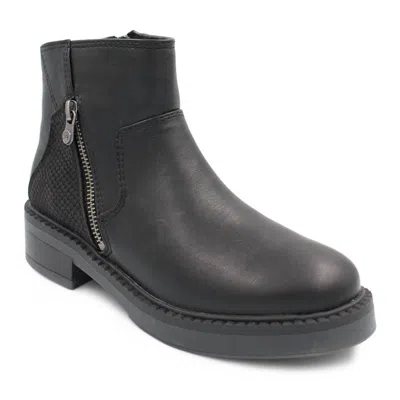 BLOWFISH WOMEN'S VIENNA BOOTIES WITH PYTHON PATCH IN BLACK