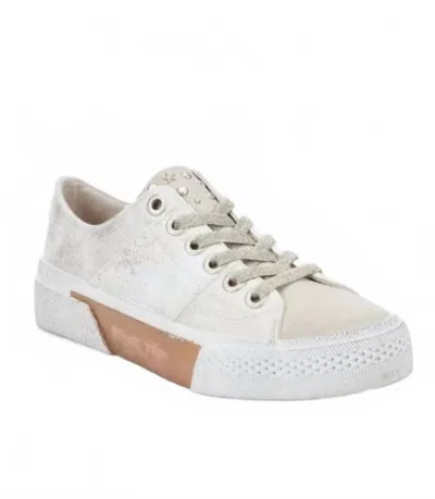 Blowfish Women's Walk On Shoe In Cow Suede/gold In White