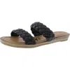 Blowfish Bolley Womens Slip On Woven Slide Sandals In Black