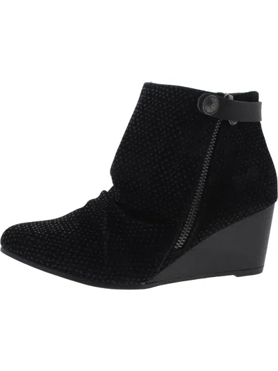 Blowfish Womens Faux Suede Ankle Length Wedge Boots In Black