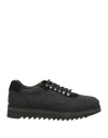 Blu Barrett By Barrett Man Sneakers Charcoal Size 7 Textile Fibers, Leather In Gray