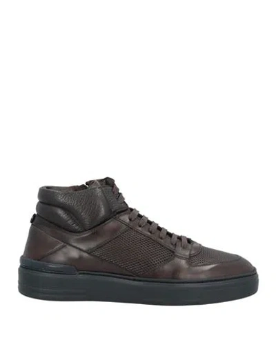 Blu Barrett By Barrett Man Sneakers Dark Brown Size 7.5 Leather