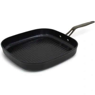 Blu Cookware 11” Nonstick Grill Pan Griddle, Non-toxic, Pfa/pfoa Free Cookware With Bamboo Cleaning Brus In Black