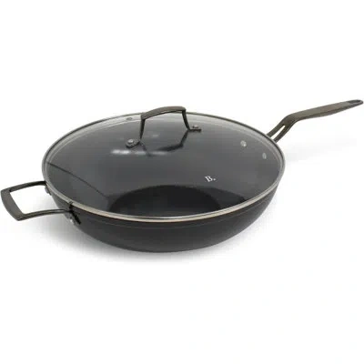 Blu Cookware 12.6” Wok With Lid, Durable Non-stick Stir Fry Pan, Non-toxic, Pfa/pfoa-free, Suitable For  In Black