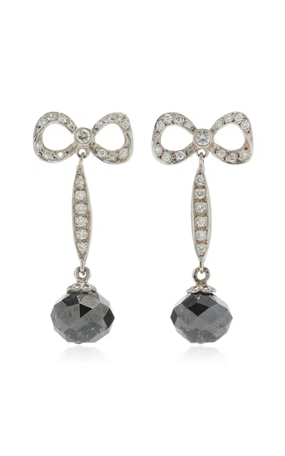 Blu Dog World 14k White Gold Bow Earrings