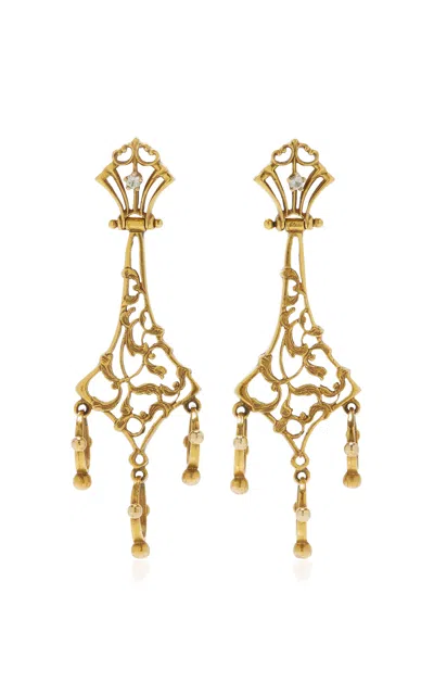 Blu Dog World 14k Yellow Gold Belle Epoque Earrings