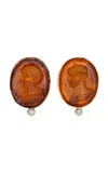 Blu Dog World 14k Yellow Gold Glass Intaglios Earrings