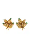 Blu Dog World 18k Yellow Gold Clip Tulip Earrings