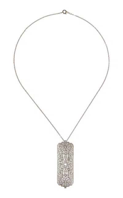Blu Dog World Art Deco 10k White Gold "dog Tag" Necklace