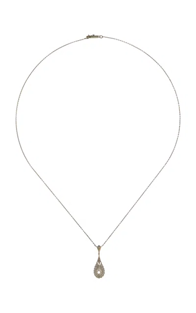 Blu Dog World Art Deco 14k Yellow; White Gold; And Platinum Necklace