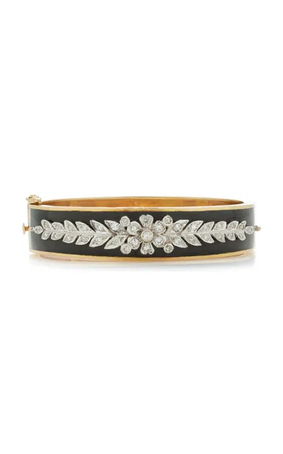 Blu Dog World Edwardian 14k Yellow Gold Hinged Bangle