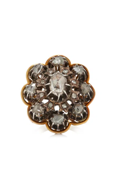 Blu Dog World Georgian Era 14k Yellow Gold Large Cluster Ring