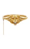 Blu Dog World Late Victorian Era 14k Yellow Gold Hinger Tiger Bracelet
