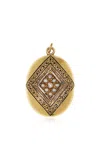 Blu Dog World Victorian Era 18k Yellow Gold And Seed Pearl Locket Pendant