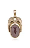 Blu Dog World Victorian Era 9k Yellow Gold Winged Flippable Pendant