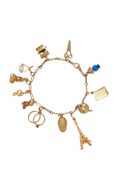 Blu Dog World Vintage European 14k And 10k Yellow Gold Charm Bracelet