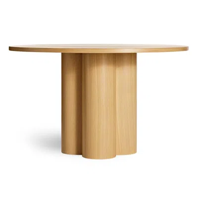Blu Dot 4/4 48" Round Dining Table In White Oak/white Oak